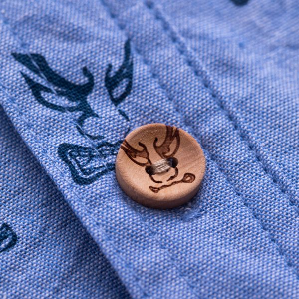 ねぶたボタンダウンシャツ 面･面･面･･･【ブルー】